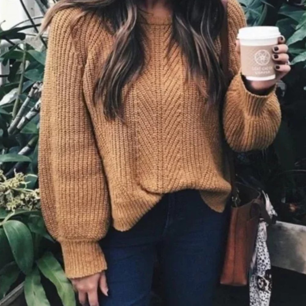 Madewell Balloon-Sleeve Pullover Sweater Egyptian Gold Small